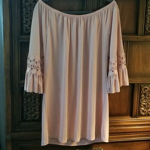 Off the shoulder Tunic, Bell sleeves & Crocheted Lace